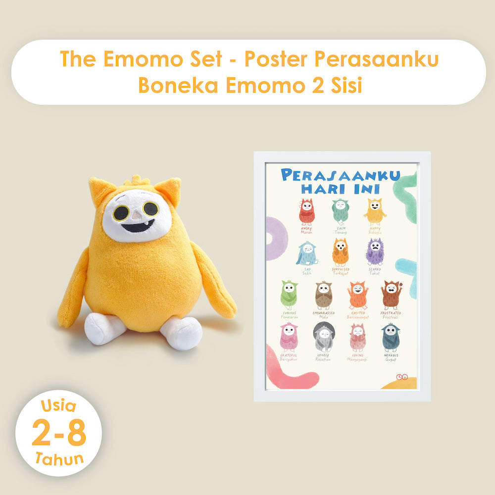 Boneka Emomo + Poster Perasaanku Hari Ini Set