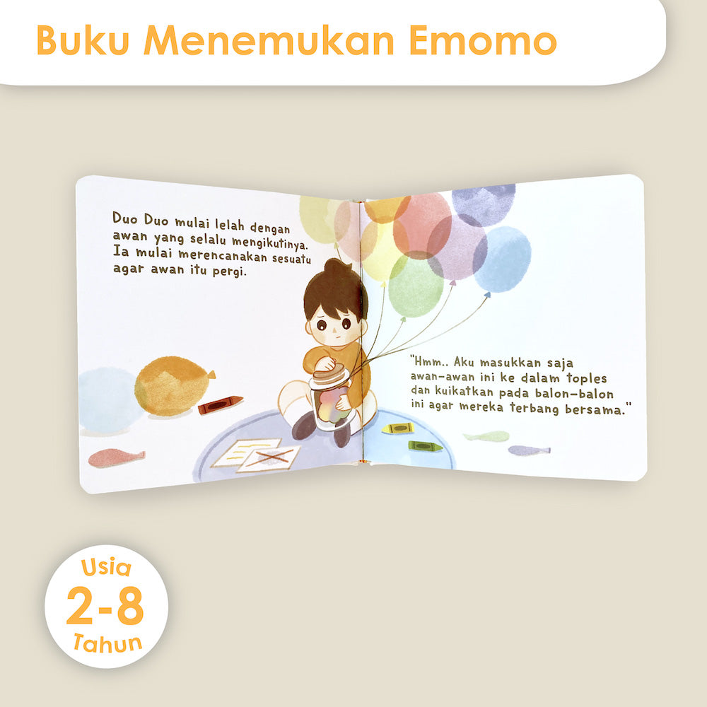 Boneka Emomo + Buku Menemukan Emomo 